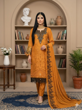 premium chiffon & collection mustured color