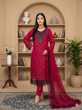 premium chiffon & collection in maroon