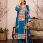 black silk printed suit