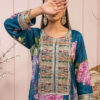 black silk printed suit