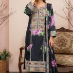 black silk printed suit