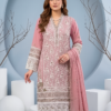 elegant rose pink outfit crafted from chiffon suit