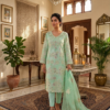 blush pink floral printed silk suit