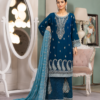 elegant zinc blue chiffon gharara set