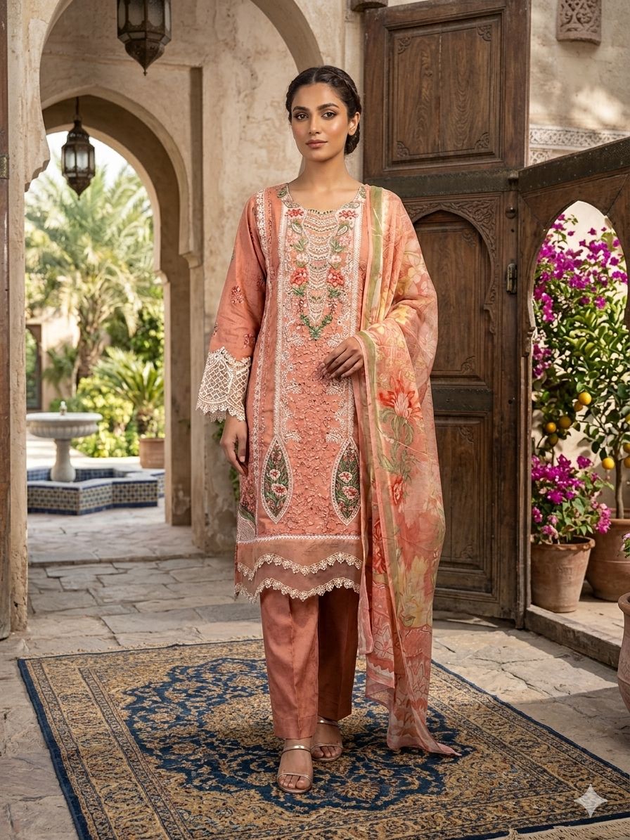 elegant peach viscose
