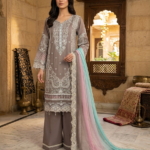 misty taupe cotton suit