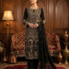 elegant maroon embroidered suit