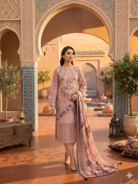 graceful dusty pink cottton suit