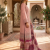 rose mist pure cotton plazo suit set