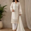 parrot green cotton embroidered suit