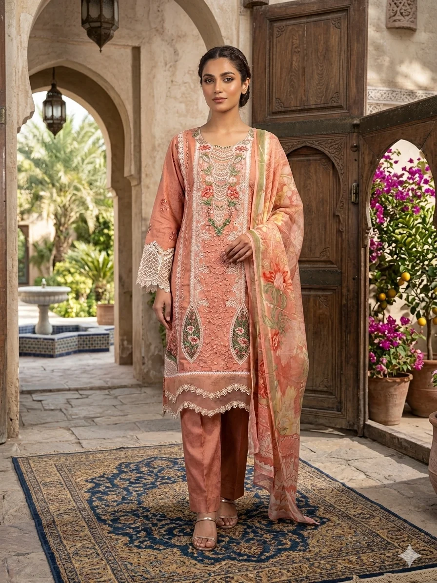 elegant peach viscose